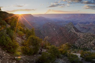 Grand View Sunset, Grand Canyon, Arizona (Sun rays)